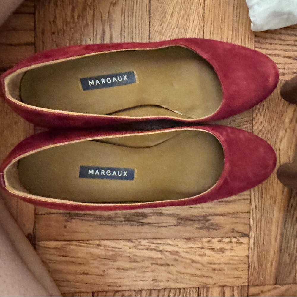 Margaux Burgundy Suede 1” Chunky Heel classic beautiful quiet luxury